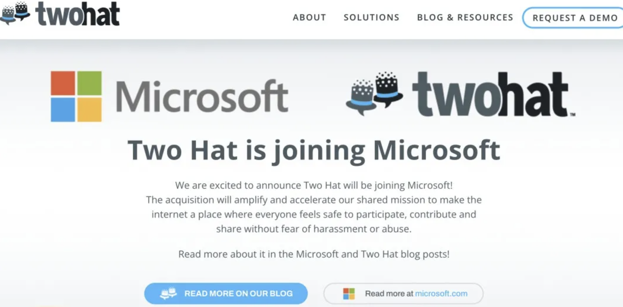 微软收购AI内容审核解决方案提供商Two Hat