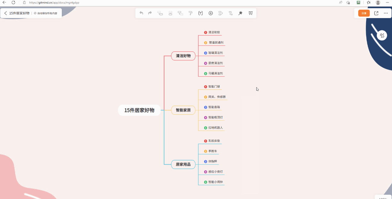 GitMind-简洁专业的AI思维导图工具