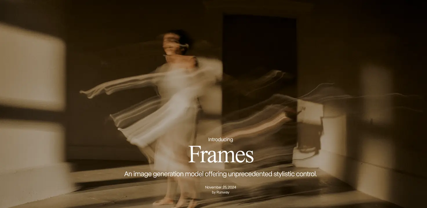 Frames：Runway推出的AI图像生成模型，提供前所未有的风格控制和视觉一致性
