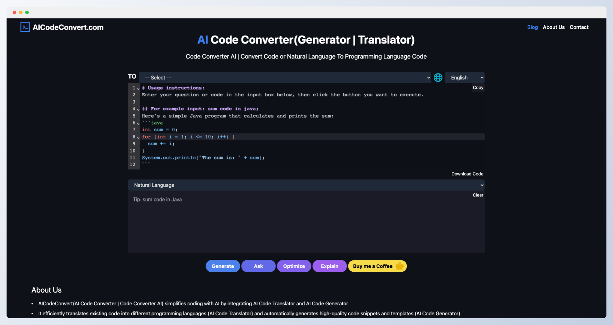 AI Code Converter-代码转换器
