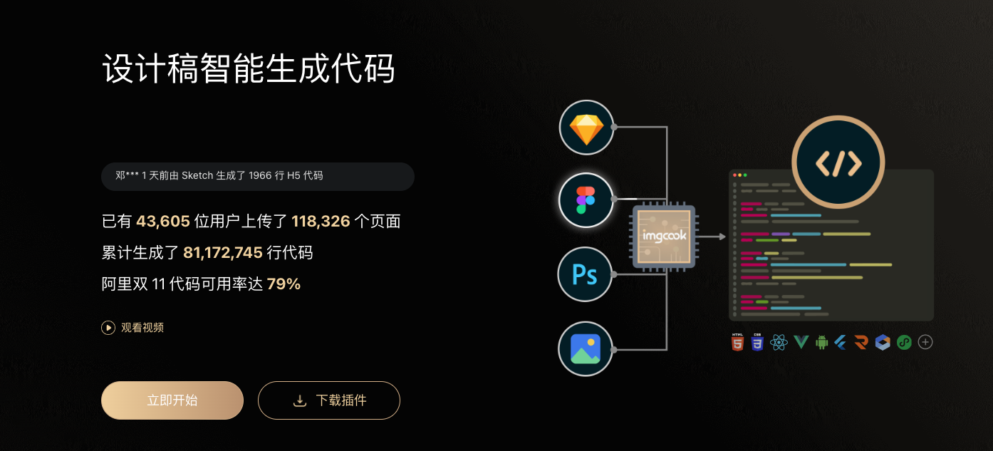 图像大厨Imgcook-设计稿智能转代码工具